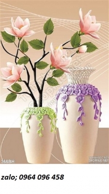 Tranh gạch 3d bình hoa - SKD3