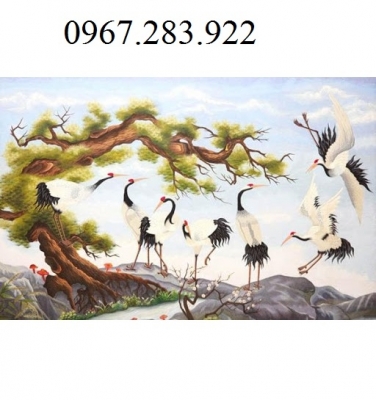 Tranh gạch phong thuỷ- Tranh chim Hạc