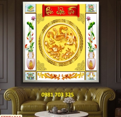 tranh gạch phòng thờ, tranh 3D