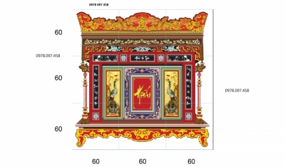 Phòng thờ - tranh gạch men 3D