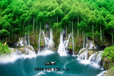 Tranh gạch 3d ốp tường phong cảnh tre trúc - SCX43