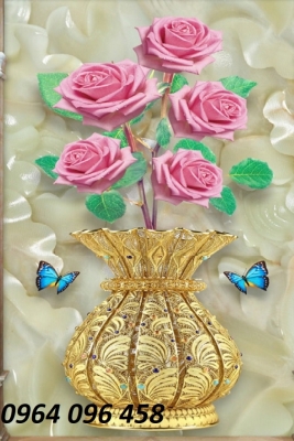 tranh gạch 3d mẫu bình hoa - DB44