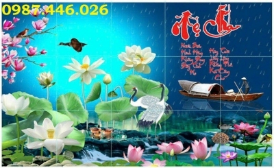 Tranh gạch hoa sen 3d