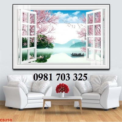 Tranh gạch cửa sổ 3D trang trí phòng