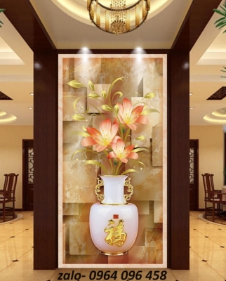 Tranh gạch 3d ốp tường bình hoa - SHJ9