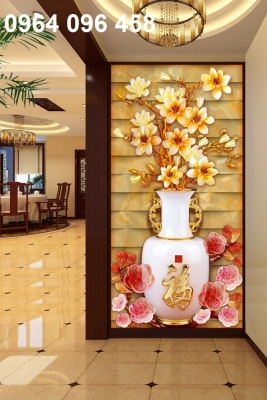 Tranh gạch 3d bình hoa - gạch tranh 3d bình hoa - SXC76