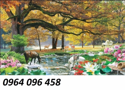 tranh gạch dán tường 3d phong cảnh - SK77