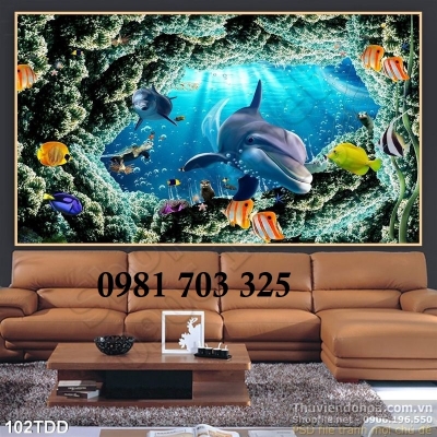 Tranh gạch 3d trang trí cảnh biển