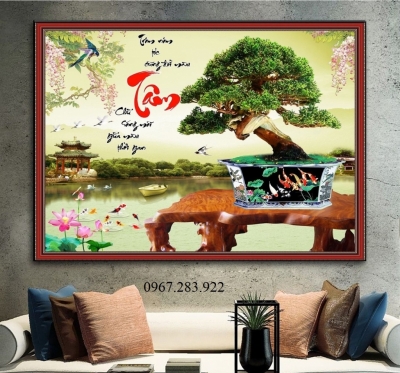 Tranh 3D- Tranh gạch cây cảnh