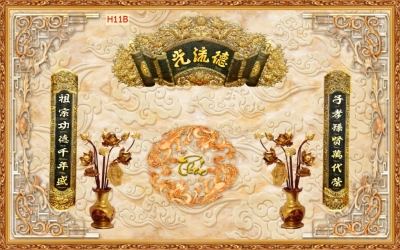 Tranh dán phòng thờ - gạch tranh 3D