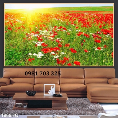 Tranh gạch 3D phong cảnh vườn hoa
