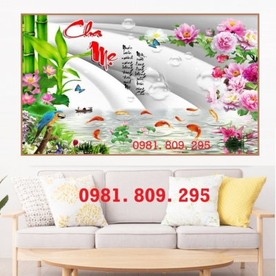 Tranh gạch ốp tường mẫu đơn, gạch cao cấp