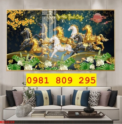 Tranh gạch , gạch ngựa ốp phòng khách HN888