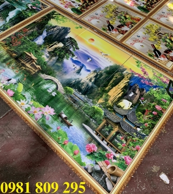 Tranh gạch 3d phong cảnh ngôi nhà đẹp