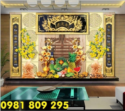Gạch tranh 3d - tranh trang trí phòng thờ