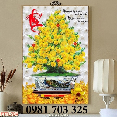 Tranh gạch 3d trang trí Hoa Mai