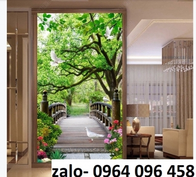 Tranh gạch 3d ốp tường phong cảnh khổ đứng - PR54