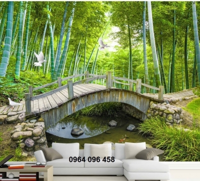 Tranh gạch 3d phong cảnh tre trúc - BVC8