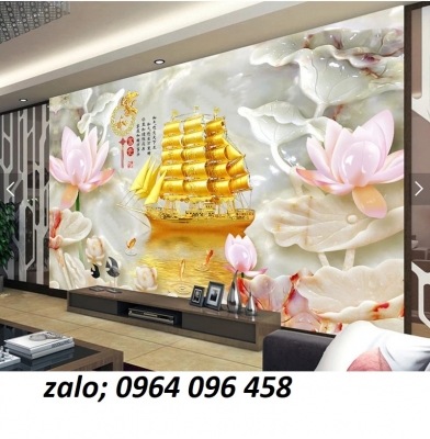 Tranh gạch 3d phong thủy thuận buồm xuôi gió - DCVB41