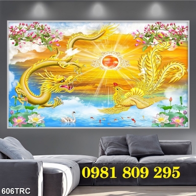 Tranh 3d rồng phượng , gạch tranh JHSH588