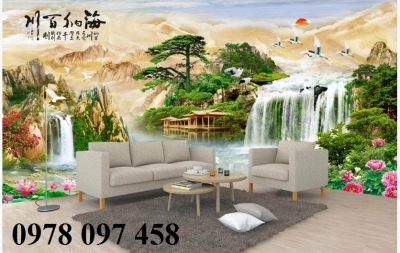 Tranh 3D dán tường - tranh phong cảnh