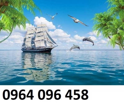 Tranh gạch phong thủy thuyền buồm 3d - CNBB89