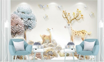 Tranh gạch men 3D trang trí phòng khách