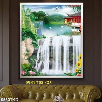 Gạch tranh khổ đứng đẹp 3d