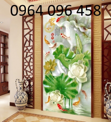 Gạch tranh 3d ốp phong thủy phong khách - 876Q
