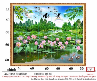Gạch tranh họa tiết hoa sen