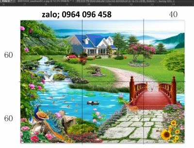 Tranh gạch 3d ốp tường phong cảnh đồng quê - 5689XBV