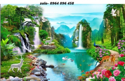 Tranh gạch 3d ốp tường phong cảnh đồng quê - XMC24