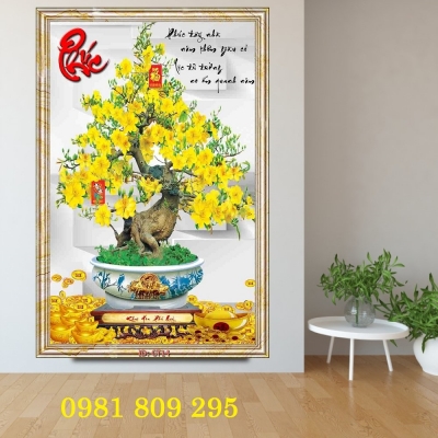 Gạch 3d hoa mai cao cấp