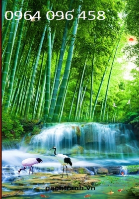 Tranh gạch 3d phong cảnh khổ đứng - QMNV4