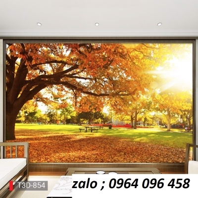 Tranh gạch 3d ốp tường phong cảnh rừng cây - XCV54