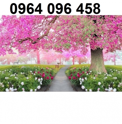 Gạch 3d tranh ốp tường hoa đào - DCV54