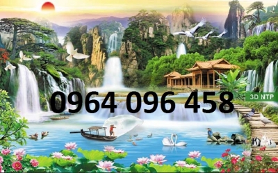 Tranh 3d sơn thủy hữu tình - tranh gạch 3d ốp tường - 743SB