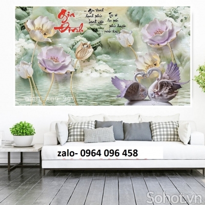 Tranh gạch 3d hoa sứ ngọc - XVC777