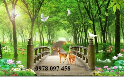 Gạch tranh dán tường  - tranh phong cảnh thiên nhiên