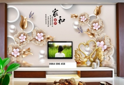 Tranh gạch 3d giả ngọc - FFDC4