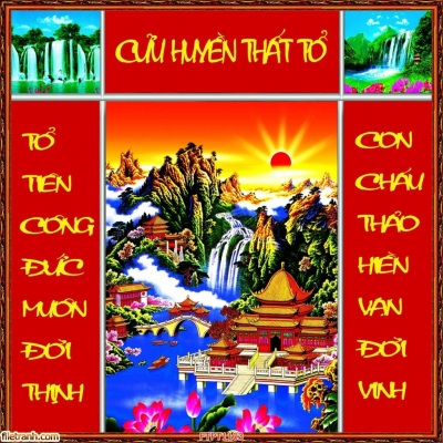 Tranh 3D- Tranh gạch phòng thờ