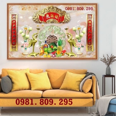 Gạch tranh chữ phúc , gạch tranh ban thờ