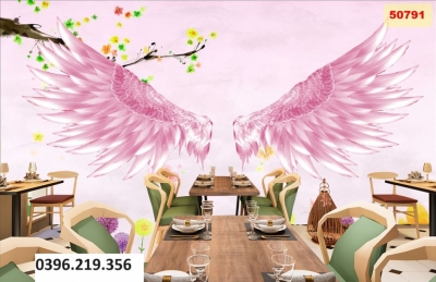 Gạch tranh đẹp cánh thiên thần 3d