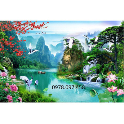 Gạch tranh trang trí phòng khách