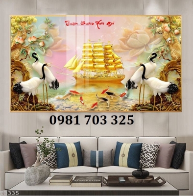 Gạch tranh thuyền buồm đẹp