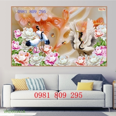 Tranh gạch men chim hạc ngọc