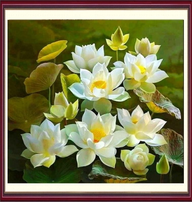 Tranh gạch men 3d hoa sen - DCMMN87