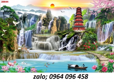 Gạch tranh phong cảnh đồng quê 3d - VCB77