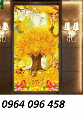 tranh gạch 3d cây tiền vàng - DL99