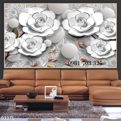 Gạch tranh hoa 3D đẹp nhà